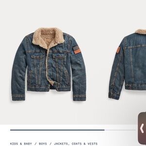 Polo by Ralph Lauren Blue Denim Jacket with Sherpa Lining